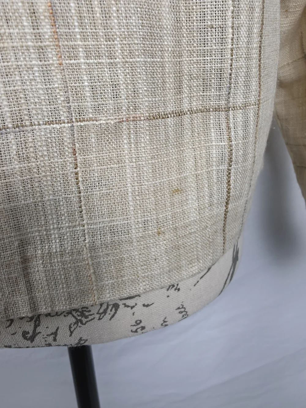 Vintage Christian Dior Separates Plaid Linen Blend Blazer Jacket Cream Beige - 8